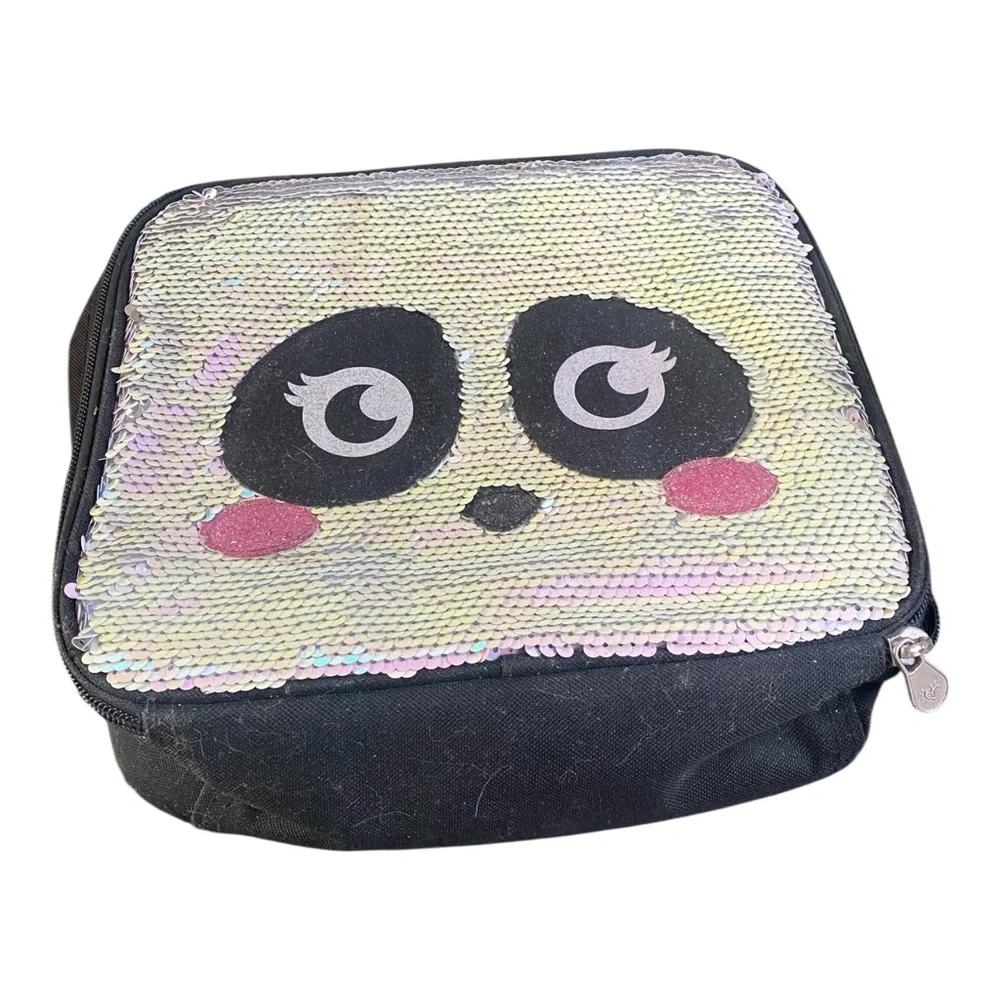 Justice Silver Sequin Panda Bag